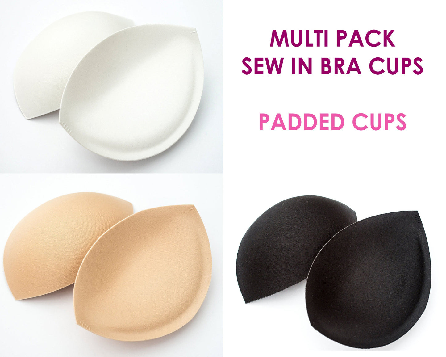 MULTI PACK - Sew in Bra Cups - Padded Cups