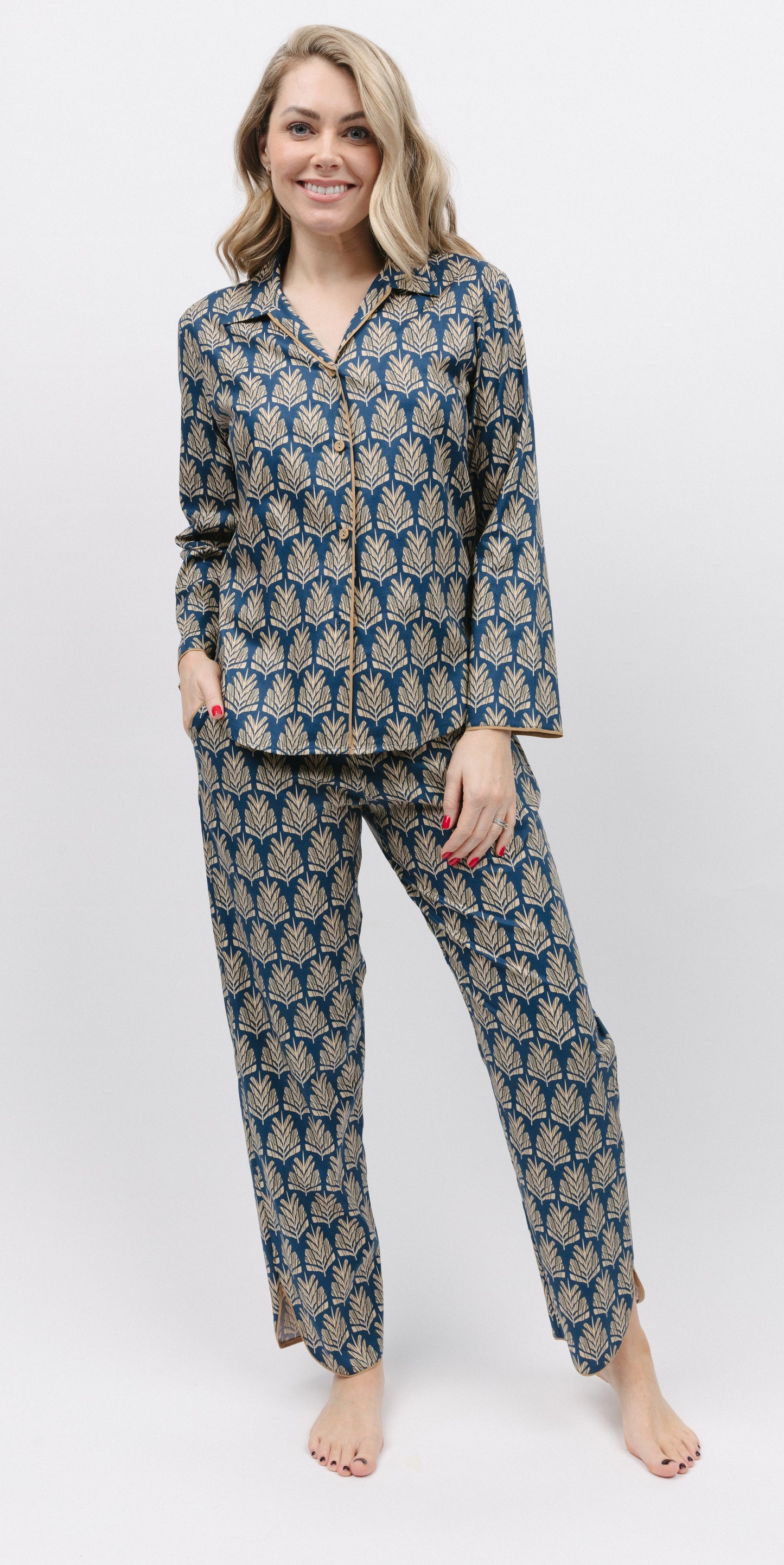 Cyberjammies 'Fawn' Ladies Pinecone Print Pyjama Set