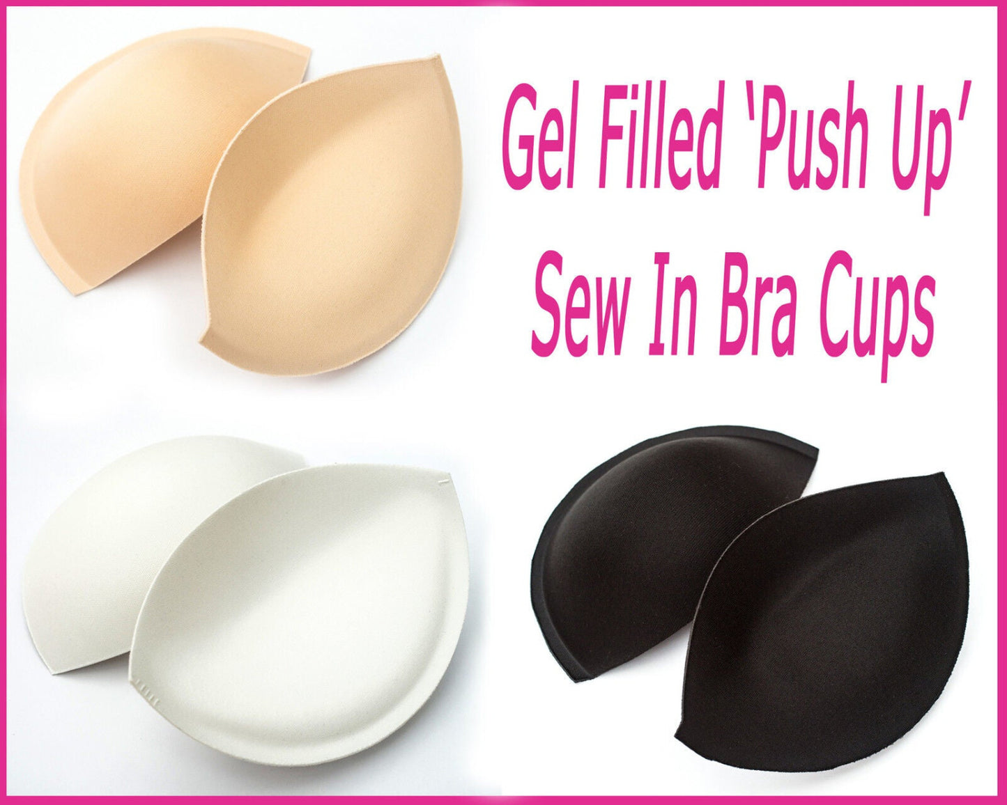 Gel-Filled 'Push Up' Sew in Bra Cups