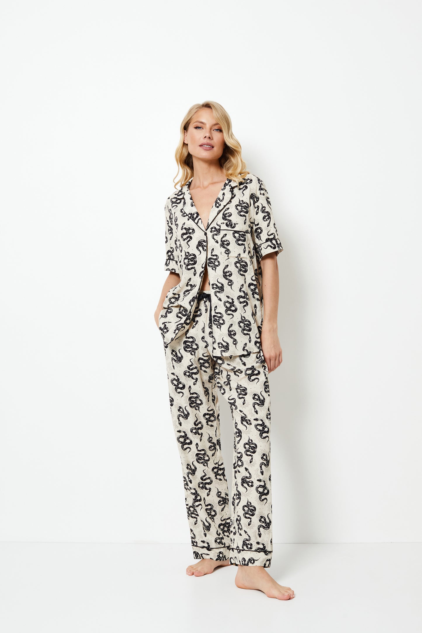 Aruelle Ladies Long Sleeve Pyjamas 'Dakara' Snake Print PJ Set