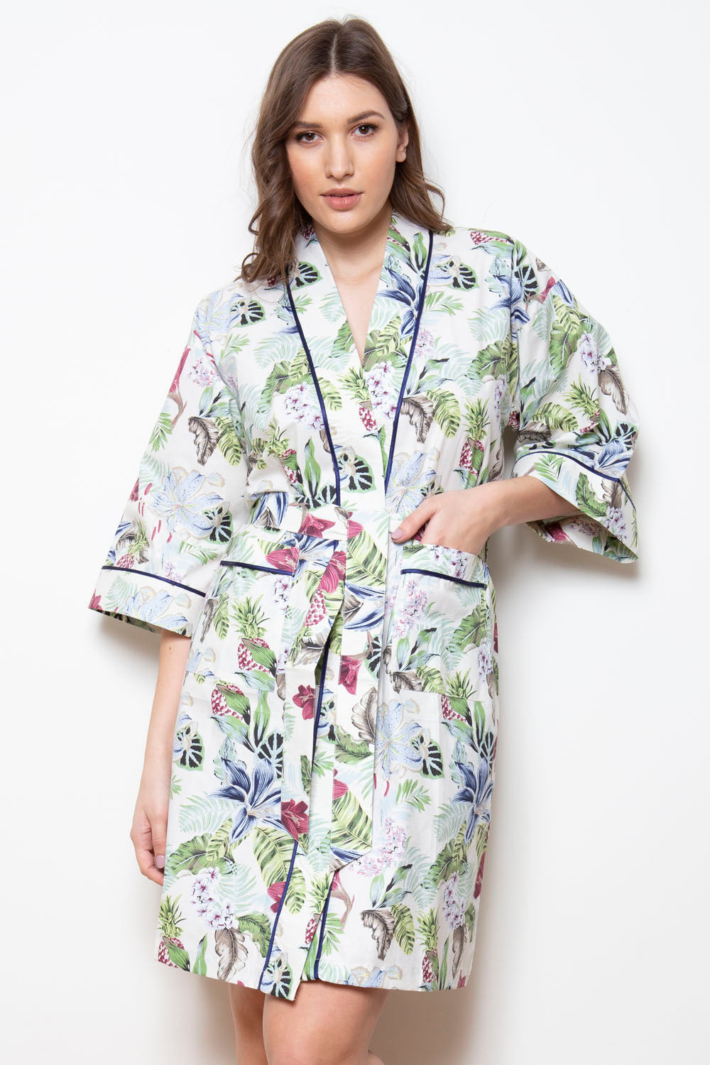 Cottonreal 'Bonn' Floral Print Robe ~ Dressing Gown