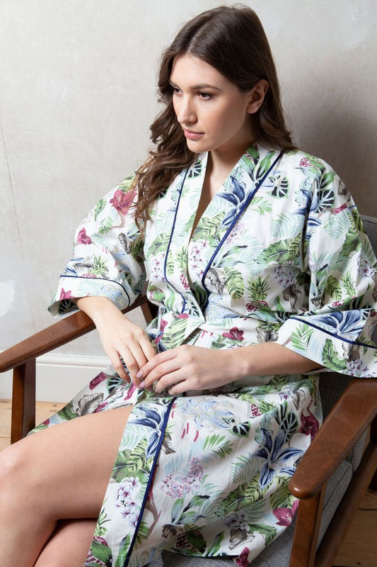 Cottonreal 'Bonn' Floral Print Robe ~ Dressing Gown