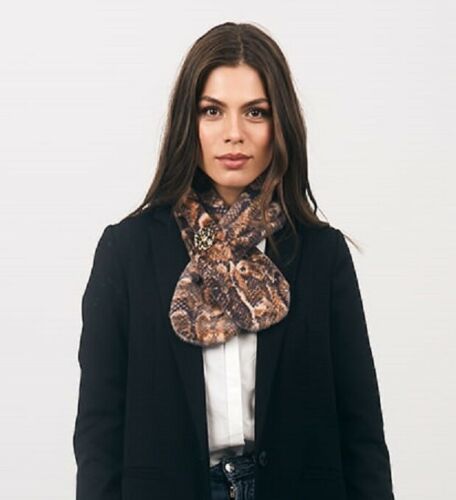 Pia Rossini 'Carmen' Scarf - Brown Snakeskin