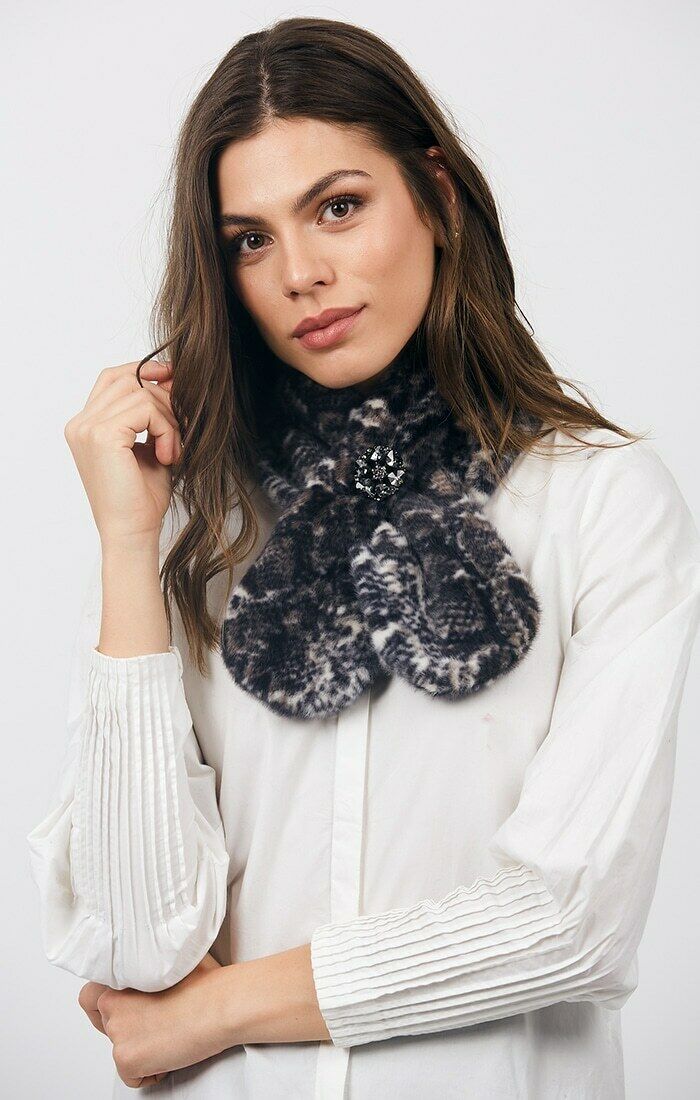 Pia Rossini 'Carmen' Scarf - Grey Snakeskin