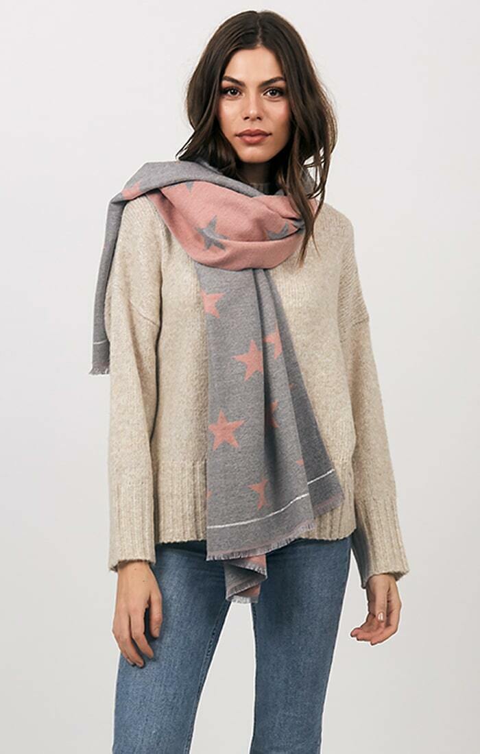 Pia Rossini 'Garner' Scarf - Pink Charcoal