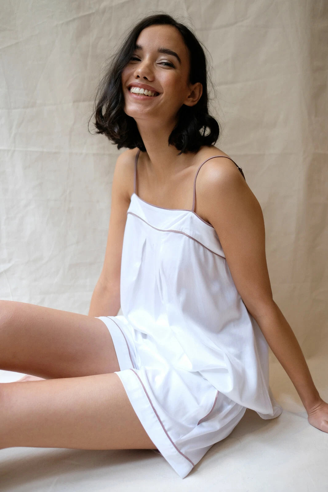 Fable & Eve London - Luxury Shorty Pyjama Set - White