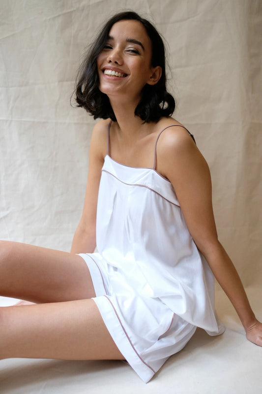 Fable & Eve London - Luxury Shorty Pyjama Set - White