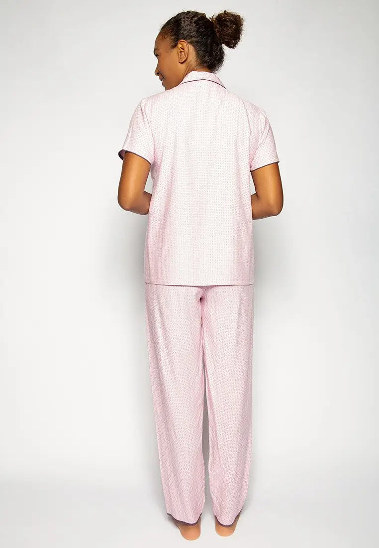 Nora Rose 'Lucy' Pink Mini Spot Pyjama Set