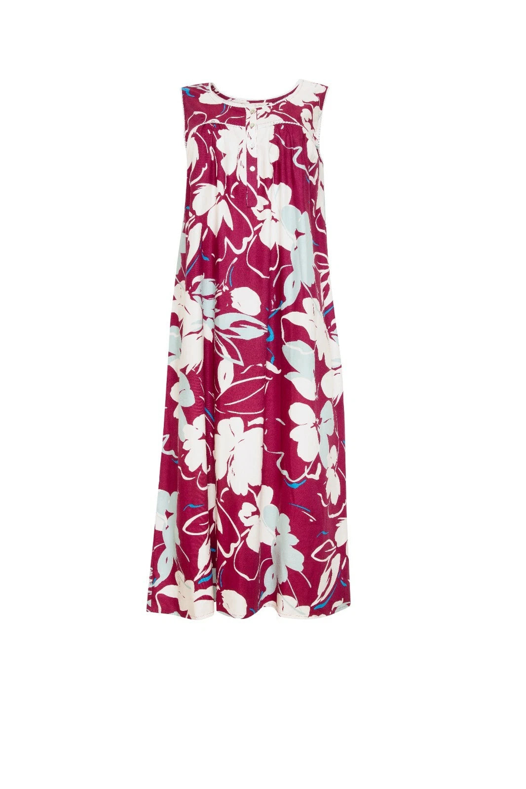 Nora Rose 'Katherine' Magenta Pink Floral Long Nightdress
