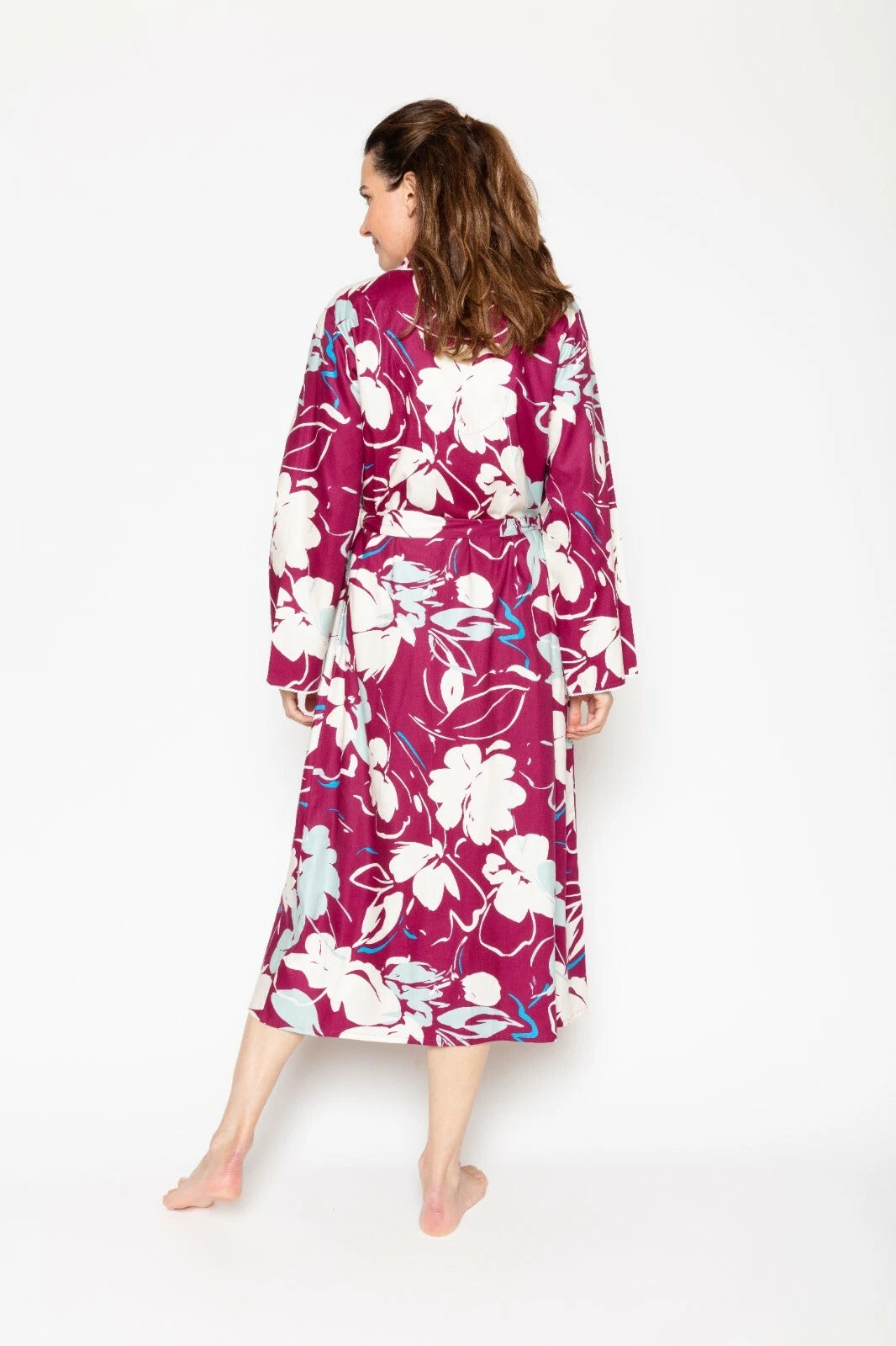 Nora Rose 'Katherine' Magenta Pink Floral Long Robe
