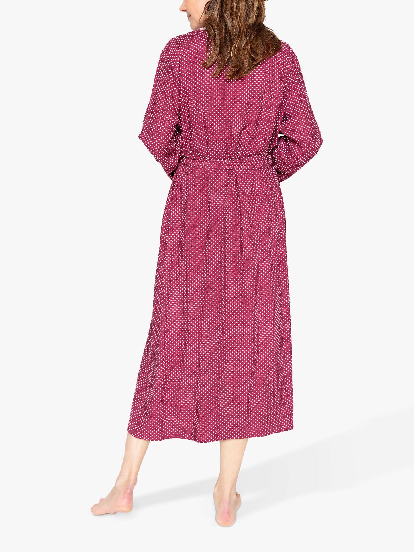 Nora Rose 'Katherine' Magenta Pink Herringbone Spot Long Robe