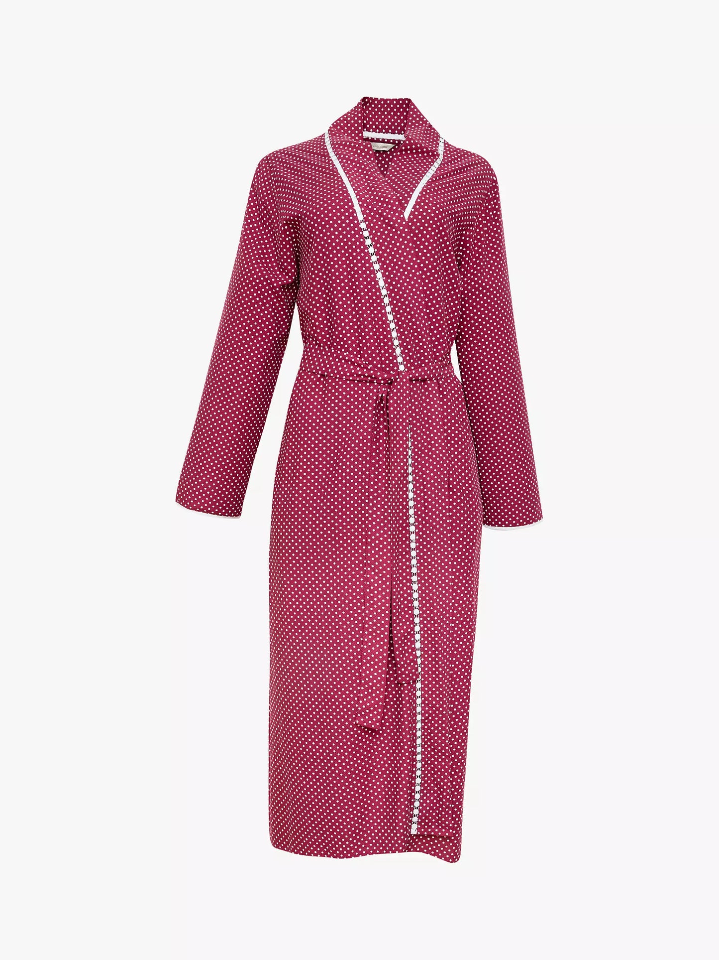 Nora Rose 'Katherine' Magenta Pink Herringbone Spot Long Robe