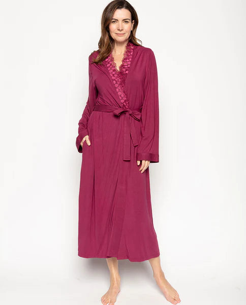 Nora Rose 'Katherine' Magenta Pink Jersey Long Robe