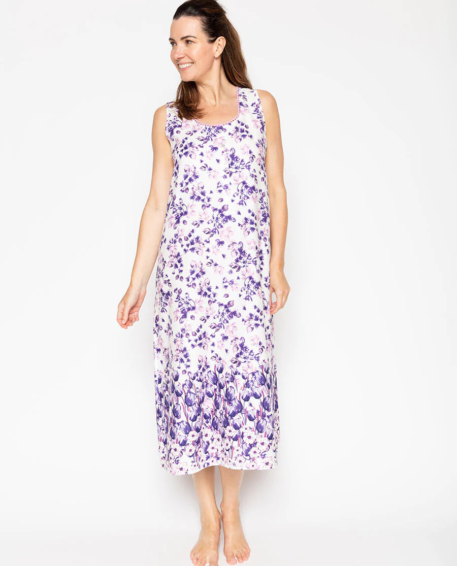 Nora Rose 'Vivien' Pink & Purple Floral Nightdress