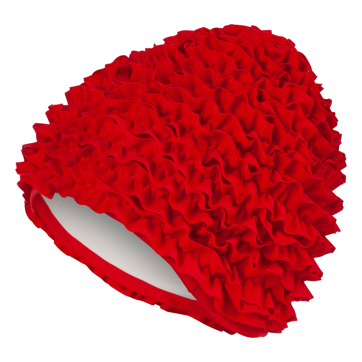 Fashy Ladies Swim Cap - Frill Swim Hat Red - One Size