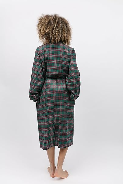 Cyberjammies 'Whistler' Green & Red Check Brushed Cotton Dressing Gown