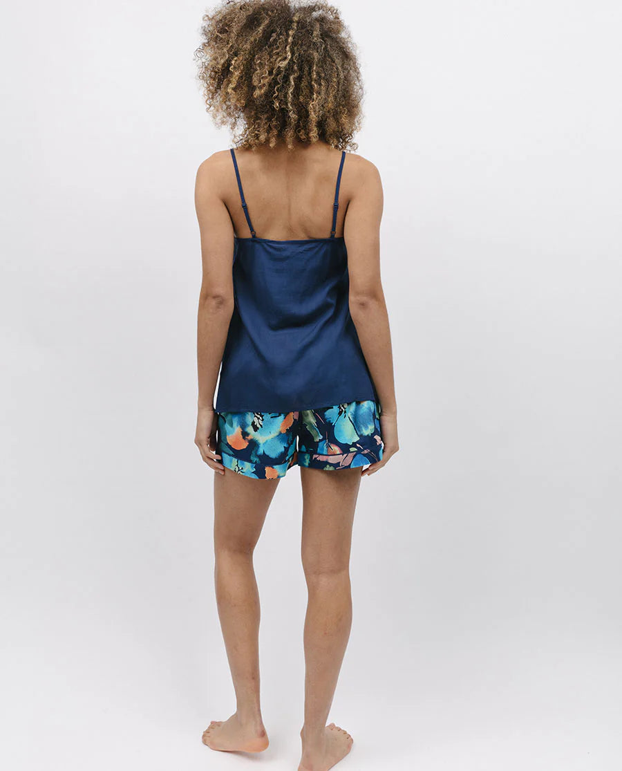 Cyberjammies 'Bea' Dark Blue Floral Cami & Shorty Pyjama Set