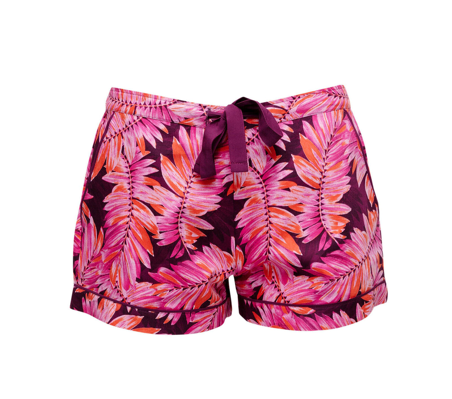 Cyberjammies 'Carina' Magenta Pink Palm Leaf Print Cami & Shorty Pyjama Set