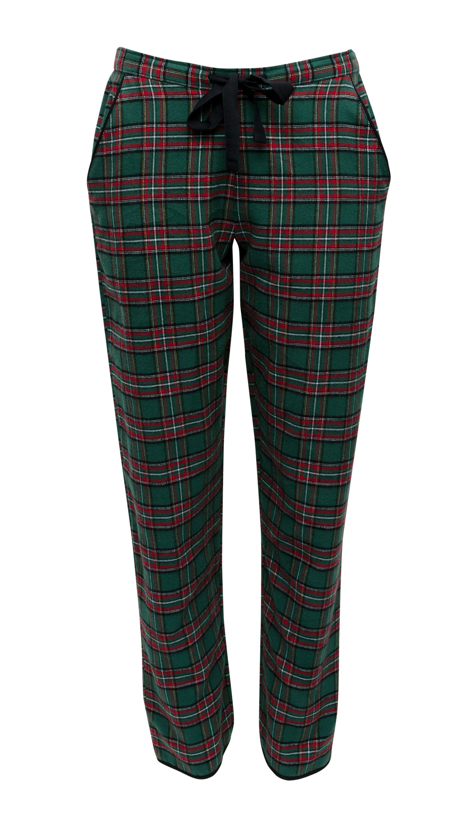 Pyjama Bottoms Green Check Pyjamas Womens Brushed Cotton Pyjama
