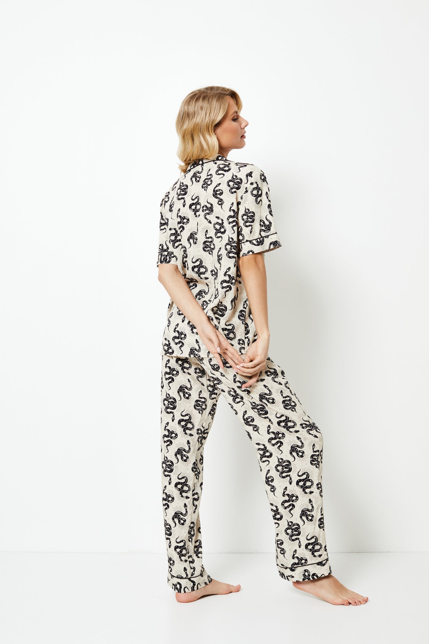 Aruelle Ladies Long Sleeve Pyjamas 'Dakara' Snake Print PJ Set