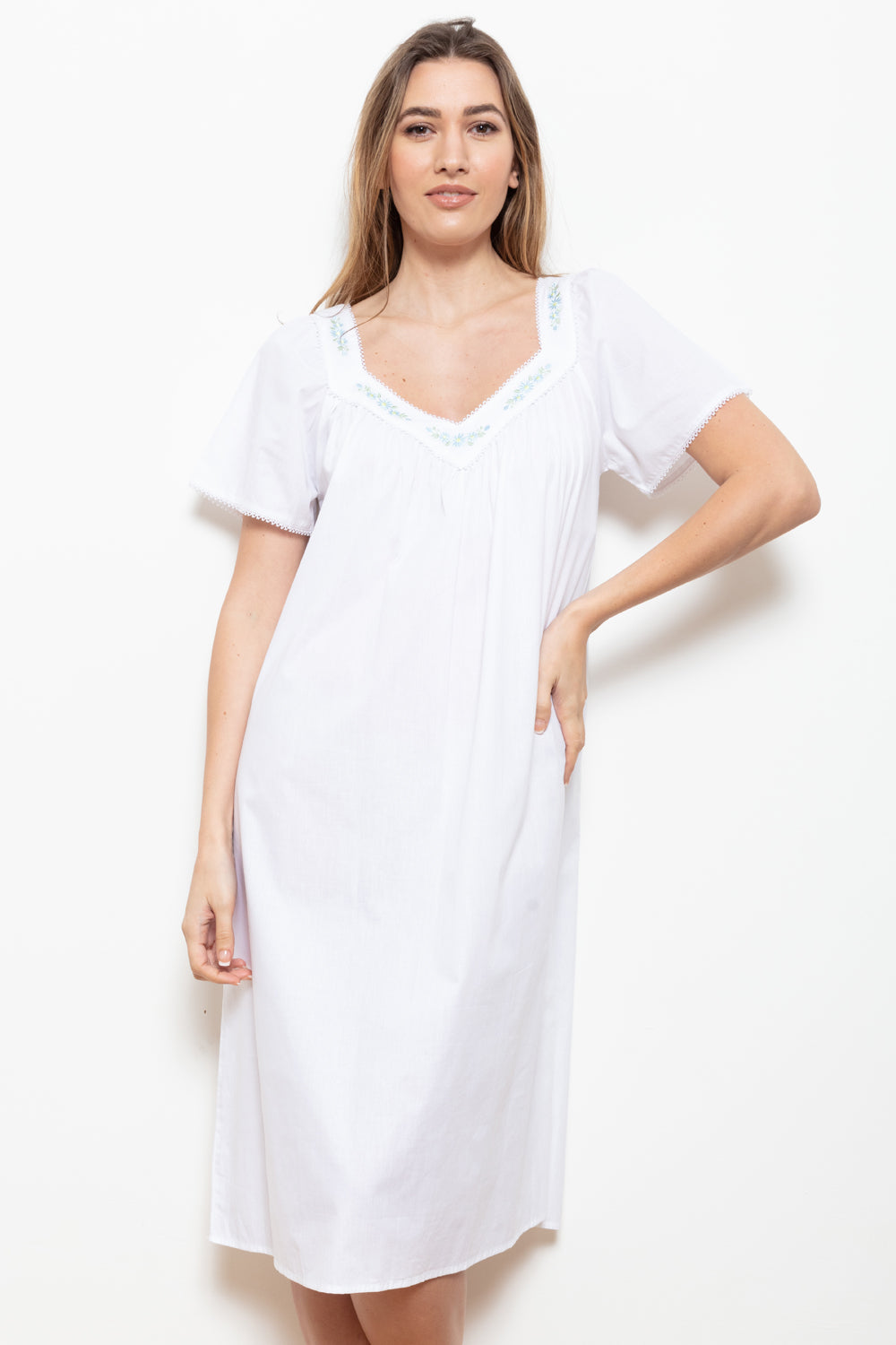 Cottonreal 'Gabby' Cotton Short Sleeve Nightdress