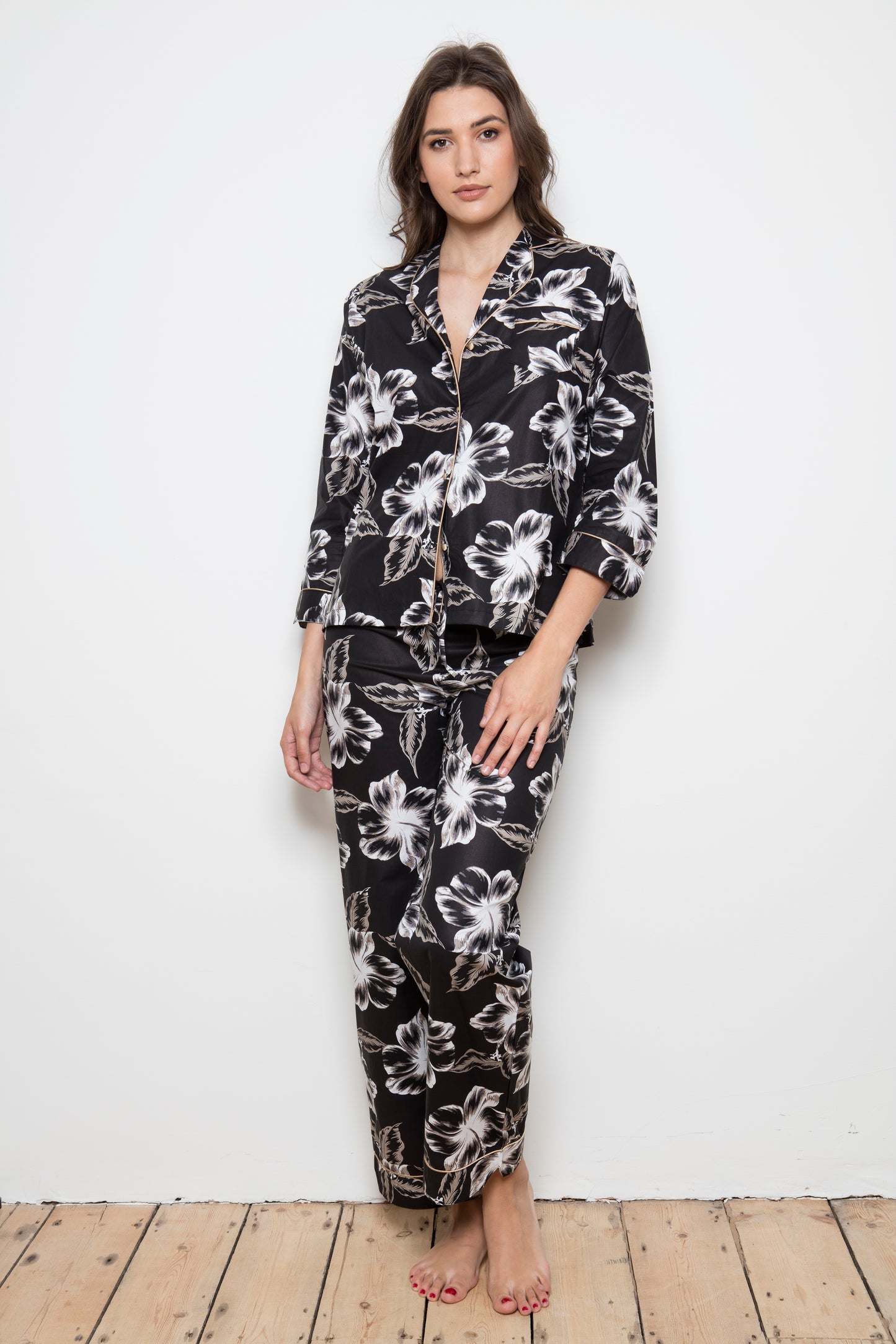 Cottonreal 'Tropical Leaf' Cotton Poplin Pyjama Set