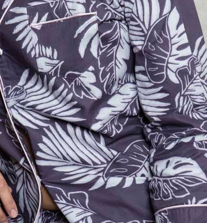 Cottonreal 'Grand Palm' Cotton Poplin Pyjama Set – Glamour Secrets